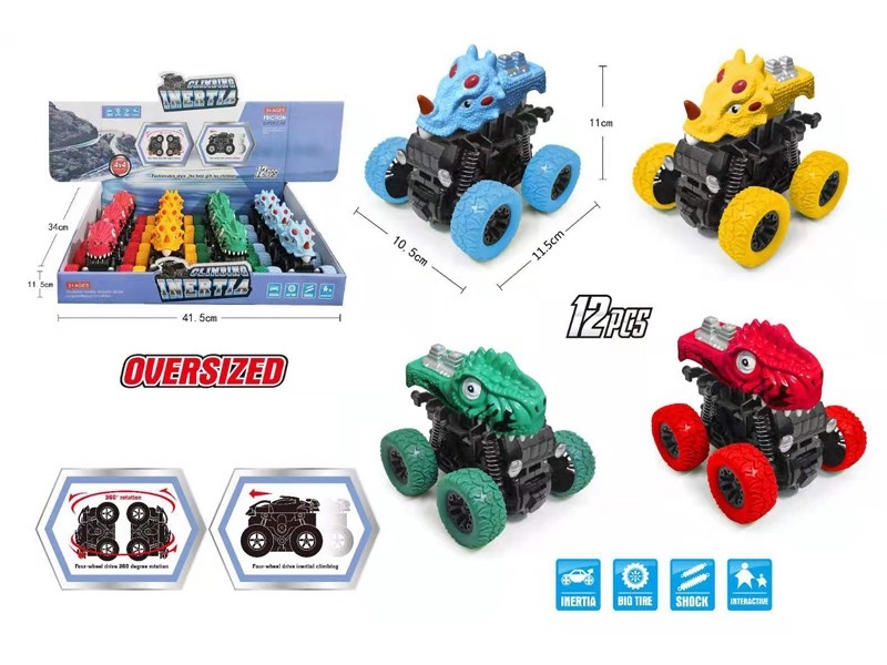 DINOSAUR FRICTION CAR 12PCS/DISPLAY - HP1166048