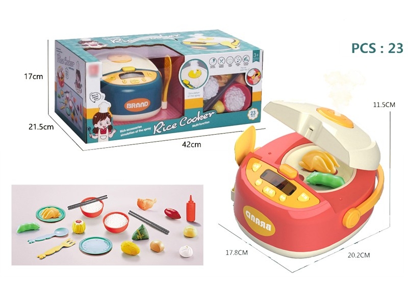 KITCHEN SET W/MUSIC & MISTSPRAY 23PCS，RED & BLUE - HP1166228