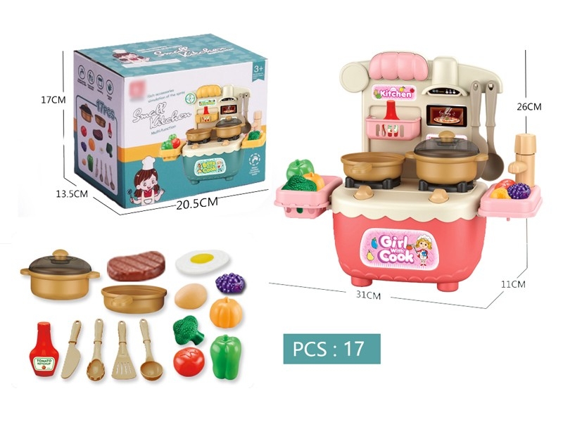 KITCHEN SET 17PCS，RED & BLUE - HP1166235