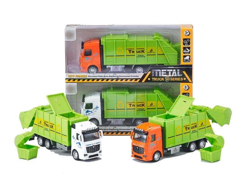 1:32  PULL BACK DIE CAST GARBAGE TRUCK,2ASST - HP1166282