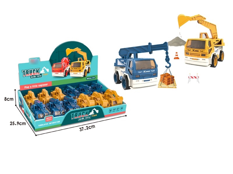 FRICTION CONSTRUCTION CAR 12PCS/DISPLAY - HP1166357