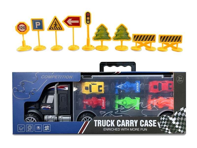 FRICTION CONTAINER TRUCK W/ RACING CAR 6PCS - HP1166543