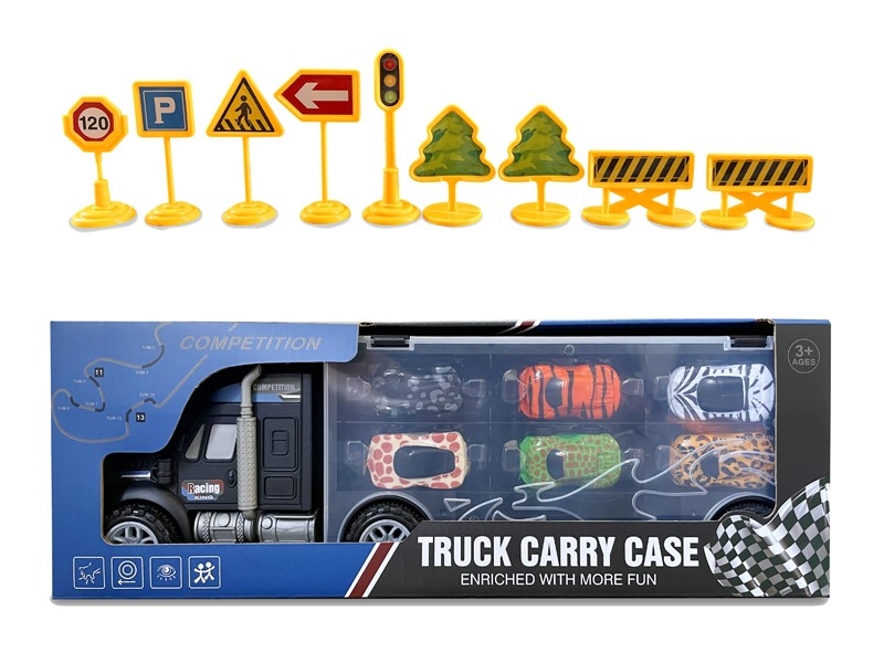 FRICTION CONTAINER TRUCK W/CAR 6PCS - HP1166547