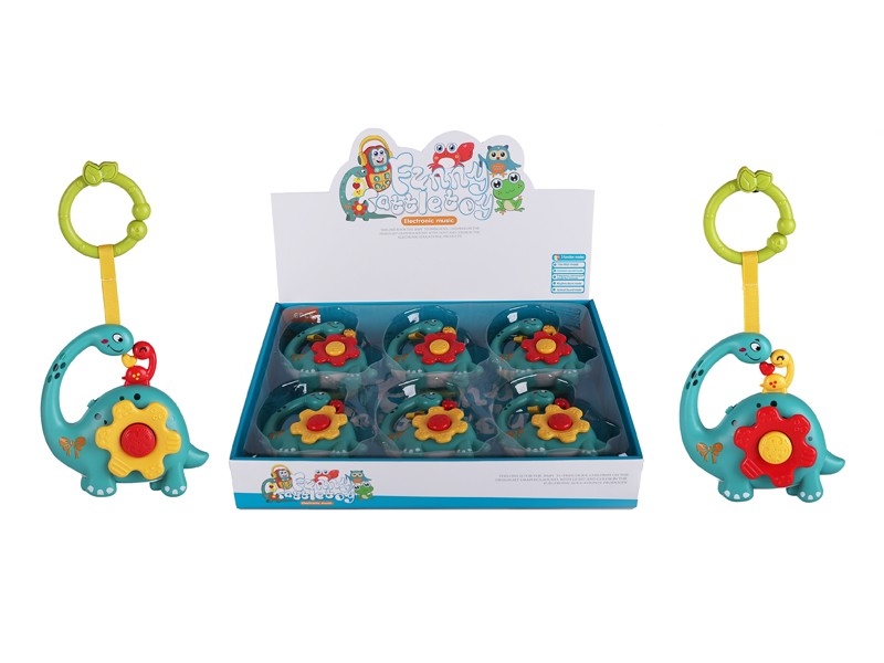 BABY RATTLE W/LIGHT & MUSIC NOT  INCLUDE BATTER，YELLOW/RED，6PCS/DISPLAY - HP1166557