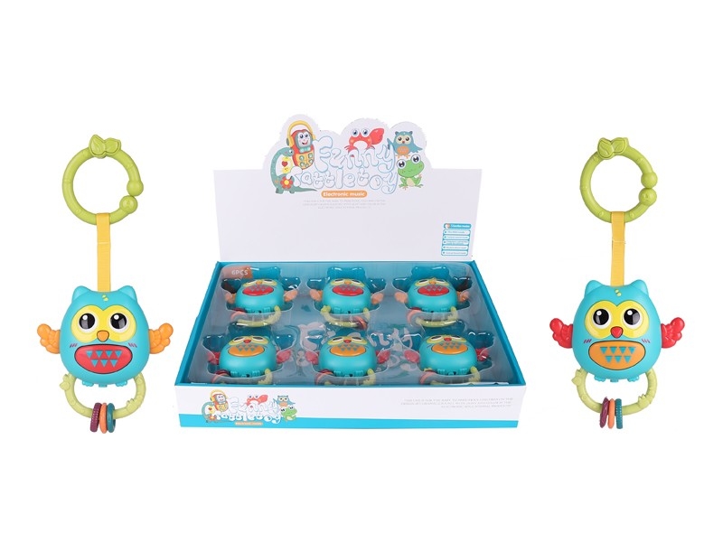 BABY RATTLE W/LIGHT & MUSIC NOT  INCLUDE BATTER，ORANGE/RED，6PCS/DISPLAY - HP1166558