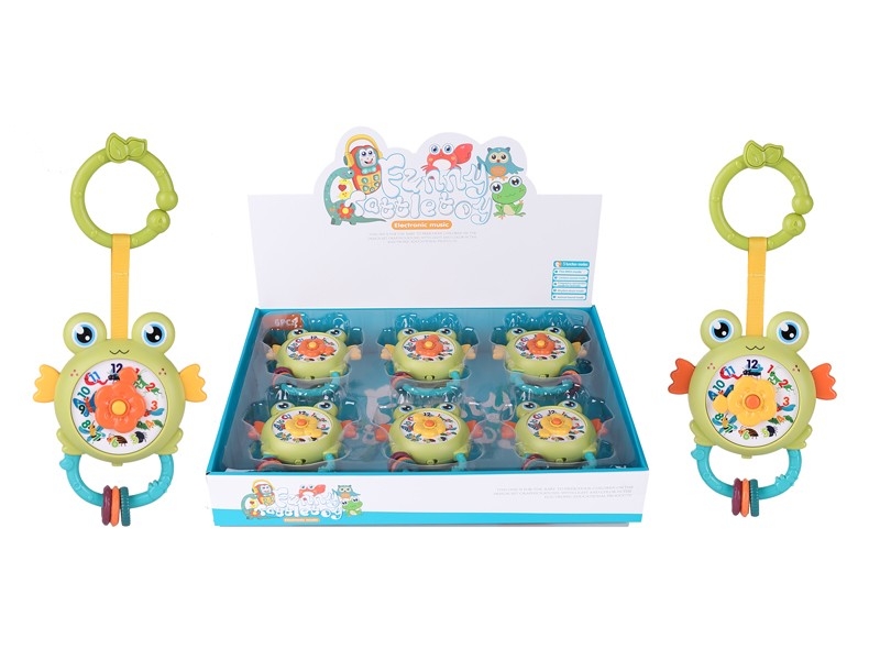 BABY RATTLE W/LIGHT & MUSIC NOT  INCLUDE BATTER，YELLOW/ORANGE，6PCS/DISPLAY - HP1166560