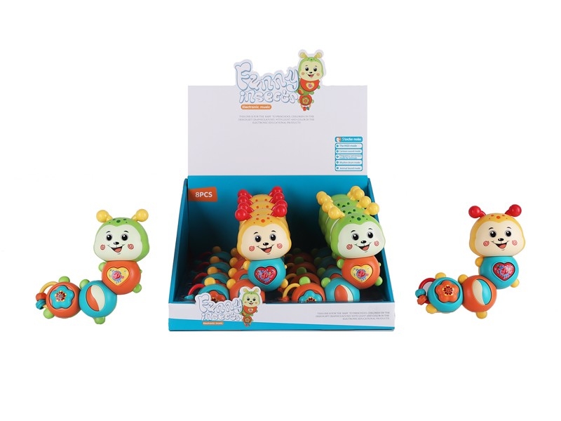 BABY RATTLE W/LIGHT & MUSIC NOT  INCLUDE BATTER，YELLOW/GREEN，8PCS/DISPLAY - HP1166561