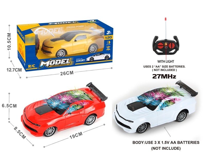 1:20 4-CHANNEL R/C CAR W/LIGHT,NOT INCLUDE BATTERY WHITE & YELLOW & RED - HP1167007