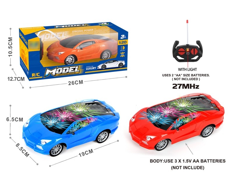 1:20 4-CHANNEL R/C CAR W/LIGHT,NOT INCLUDE BATTERY ORANGE & RED & BLUE - HP1167008