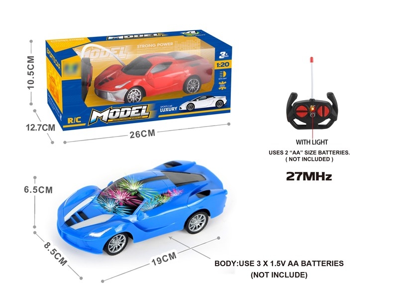 1:20 4-CHANNEL R/C CAR W/LIGHT,NOT INCLUDE BATTERY RED & BLUE - HP1167009