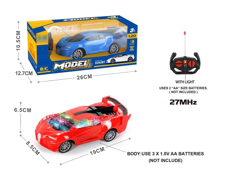 1:20 4-CHANNEL R/C CAR W/LIGHT,NOT INCLUDE BATTERY RED & BLUE - HP1167010