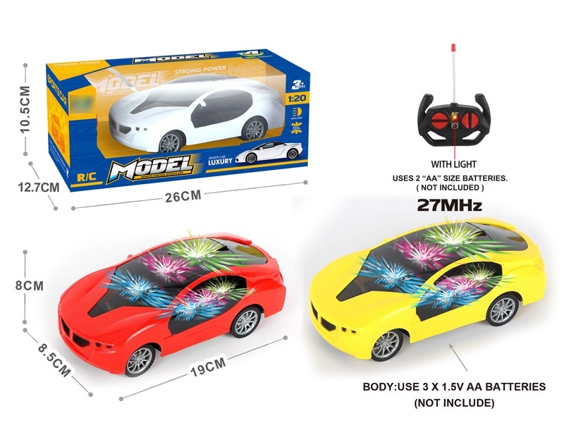 1:20 4-CHANNEL R/C CAR W/LIGHT,NOT INCLUDE BATTERY WHITE & YELLOW & RED - HP1167011