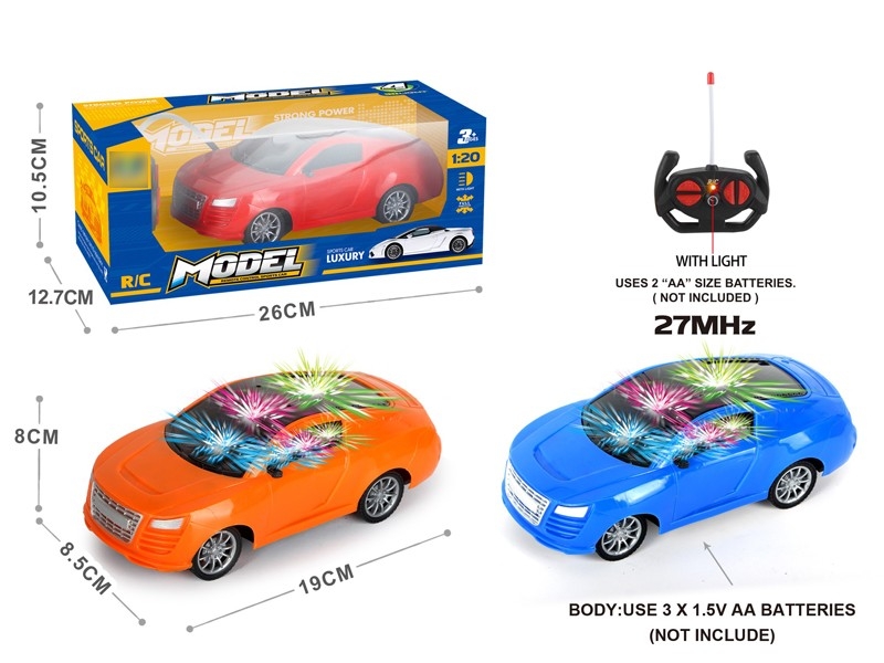 1:20 4-CHANNEL R/C CAR W/LIGHT,NOT INCLUDE BATTERY ORANGE & RED & BLUE - HP1167012
