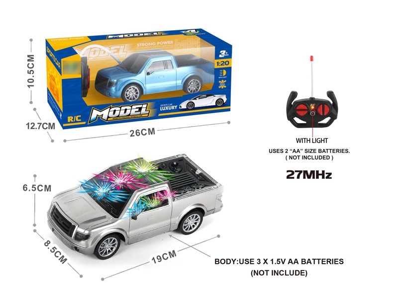 1:20 4-CHANNEL R/C CAR W/LIGHT,NOT INCLUDE BATTERY BLUE & SILVER - HP1167013