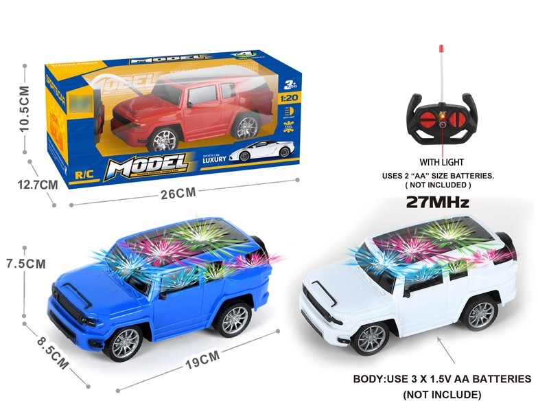 1:20 4-CHANNEL R/C CAR W/LIGHT,NOT INCLUDE BATTERY WHITE & BLUE & RED - HP1167014