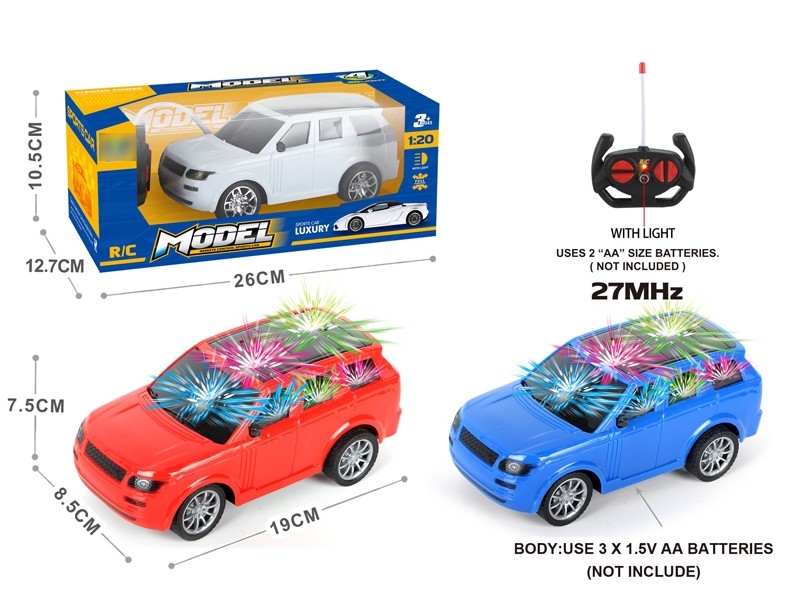 1:20 4-CHANNEL R/C CAR W/LIGHT,NOT INCLUDE BATTERY WHITE & BLUE & RED - HP1167015