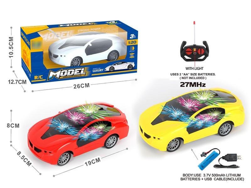 1:20 4-CHANNEL R/C CAR W/LIGHT, INCLUDE BATTERY WHITE & YELLOW & RED - HP1167021