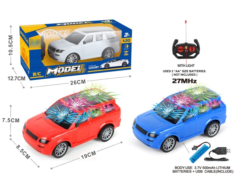 1:20 4-CHANNEL R/C CAR W/LIGHT, INCLUDE BATTERY WHITE & BLUE & RED - HP1167025