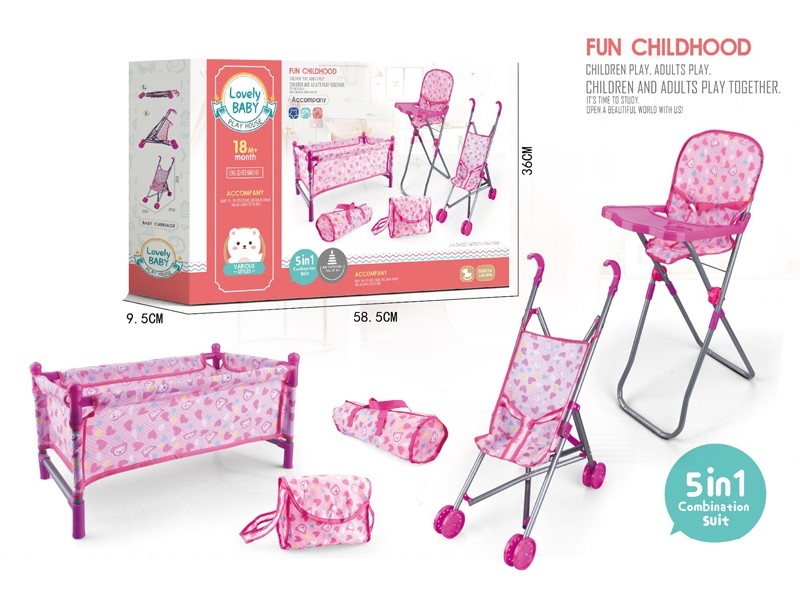 BABY PLAY HOUSE(PLASTIC STROLLER，CRIB，DINING CHAIR，BACKPACK，RETICULE) - HP1168314