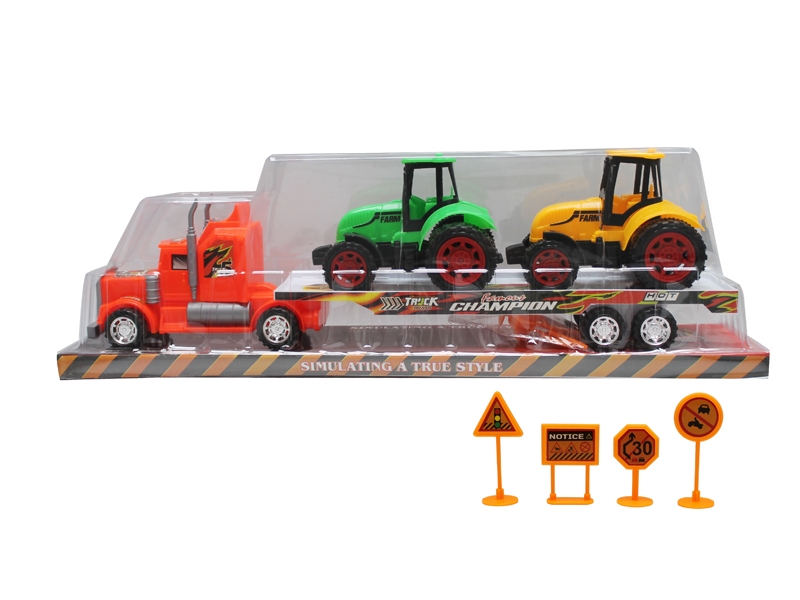 FRICTION TRUCK W/ FARMER CAR，RED/YELLOW - HP1168464