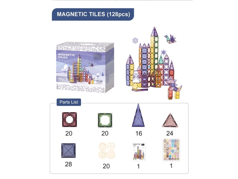 MAGNETIC BUILDING BLOCKS 128PCS - HP1168616