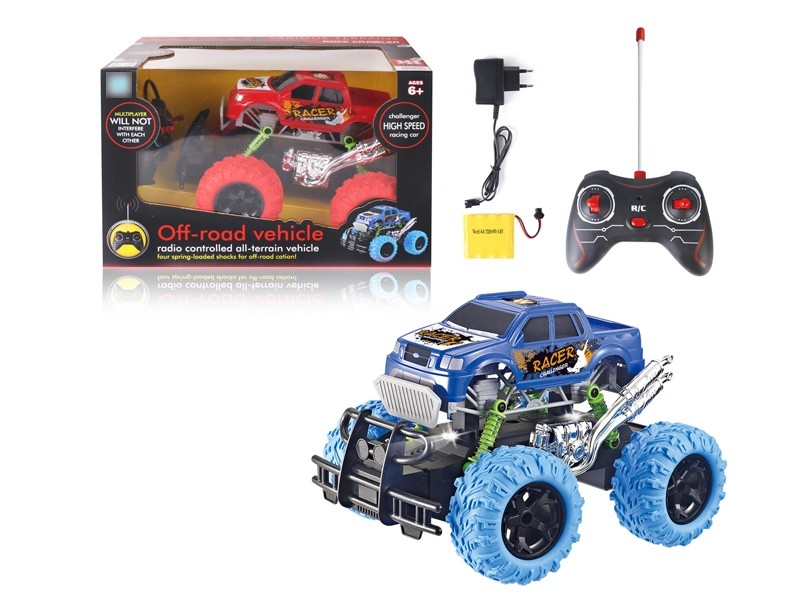 1:16 4-CHANNEL R/C CAR W/LIGHT，INCLUDE BATTERY RED/BLUE - HP1169306