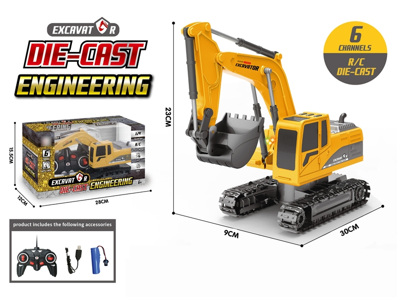 6-CHANNEL R/C DIE CAST CONSTRUCTION CAR W/LIGHT & MUSIC - HP1169402