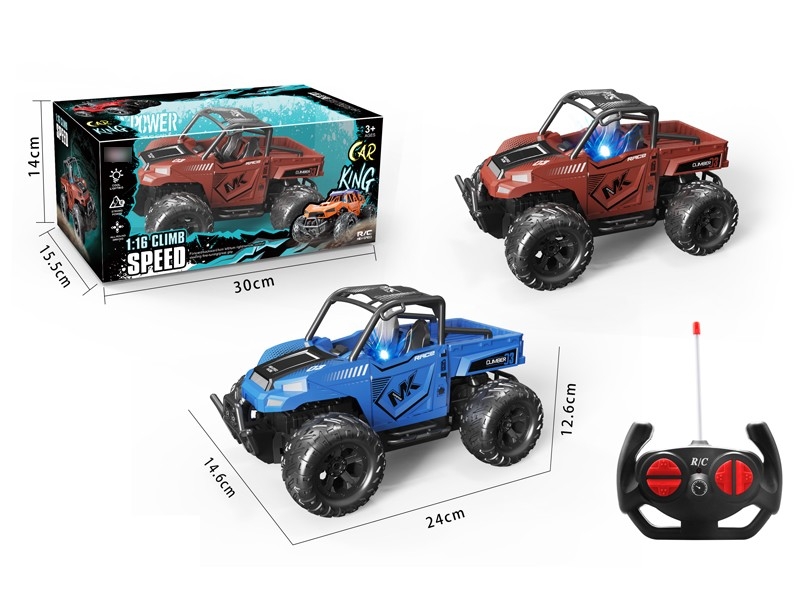 1:16 4-CHANNEL R/C CAR W/LIGHT，NOT INCLUDE BATTERY RED/BLUE - HP1169500
