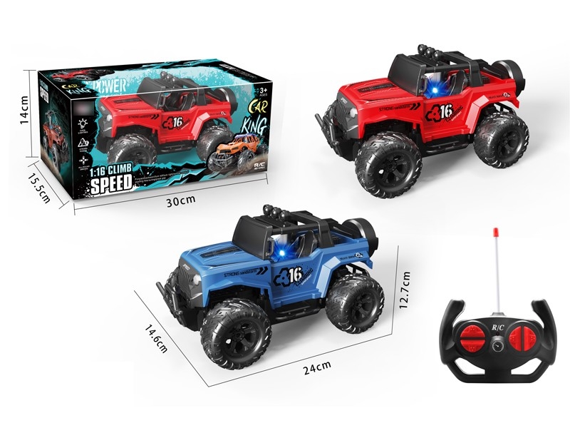 1:16 4-CHANNEL R/C CAR W/LIGHT，NOT INCLUDE BATTERY RED/BLUE - HP1169502