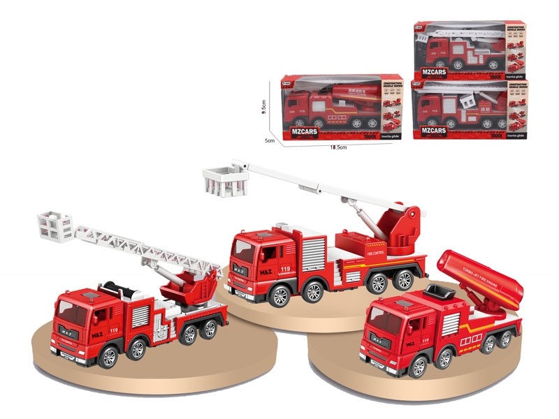 FRICTION DIE CAST FIRE TRUCK，3ASST - HP1170159