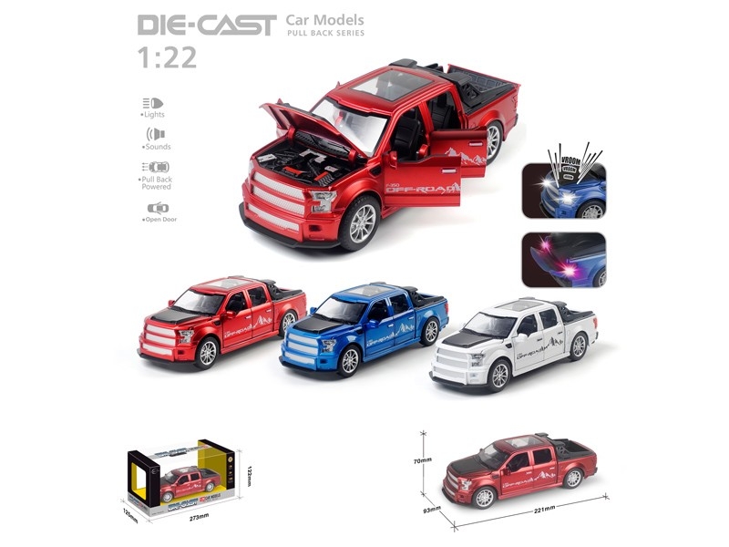 PULL BACK DIE CAST CAR W/LIGHT & MUSIC - HP1170258