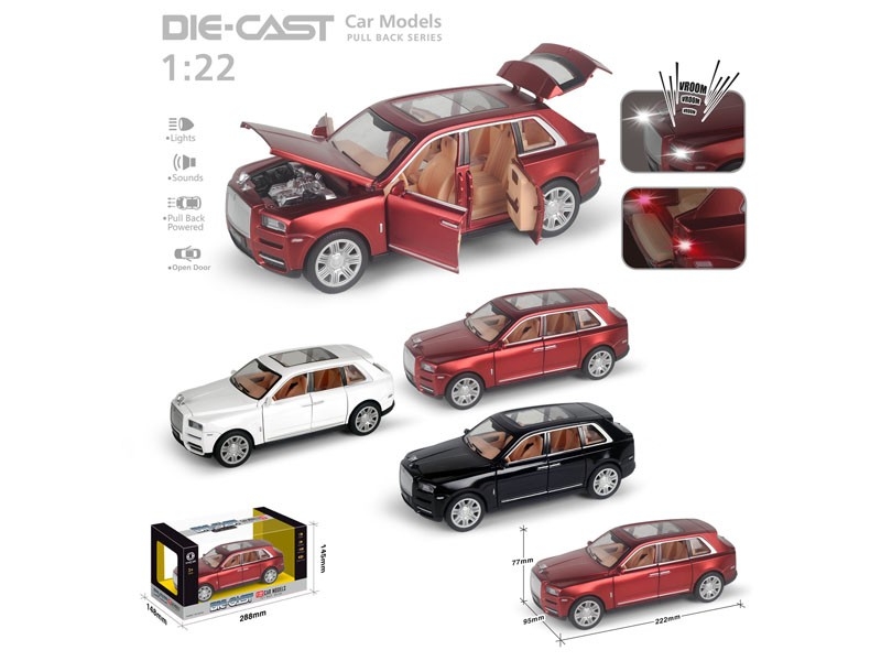 PULL BACK DIE CAST CAR W/LIGHT & MUSIC - HP1170260