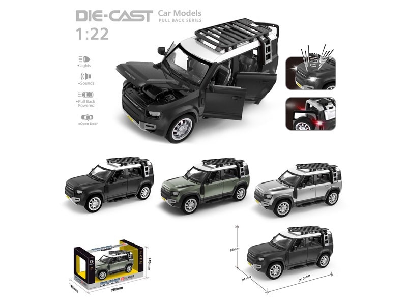 PULL BACK DIE CAST CAR W/LIGHT & MUSIC - HP1170263