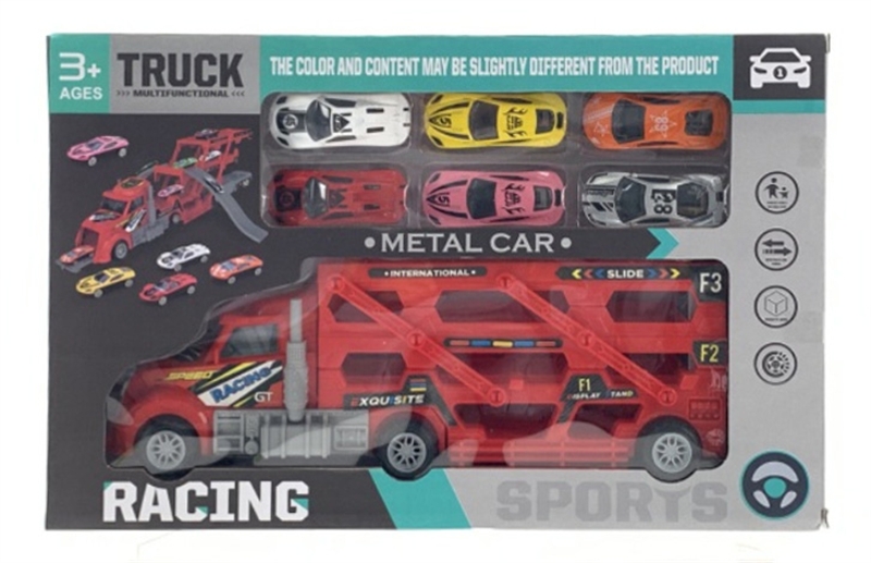 FREE WAY TRUCK W/CATAPULT FUNCTION & DIE-CAST CAR 6 PCS - HP1170288