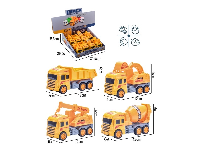 FRICTION CONSTRUCTION CAR 8PCS/DISPLAY - HP1170738