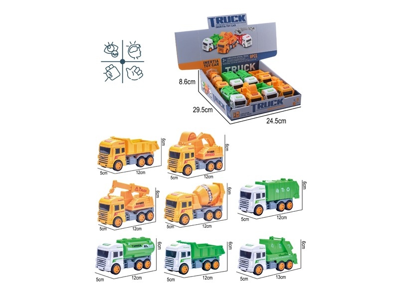 FRICTION CONSTRUCTION CAR 8PCS/DISPLAY - HP1170742