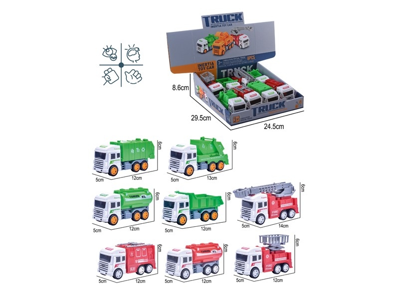 FRICTION CONSTRUCTION CAR 8PCS/DISPLAY - HP1170743