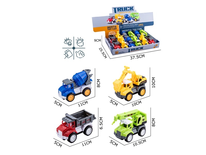 FRICTION CONSTRUCTION CAR 12PCS/DISPLAY - HP1170752