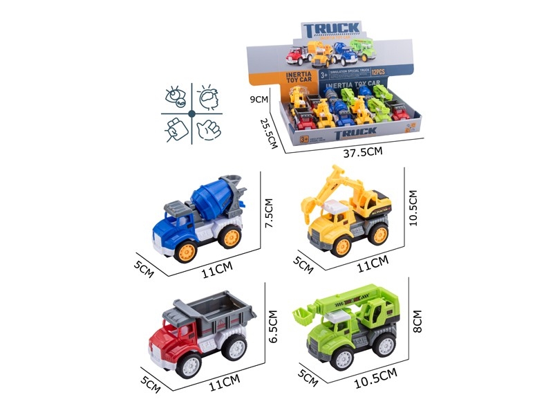FRICTION CONSTRUCTION CAR 12PCS/DISPLAY - HP1170753
