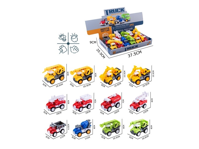 FRICTION CONSTRUCTION CAR 12PCS/DISPLAY - HP1170754