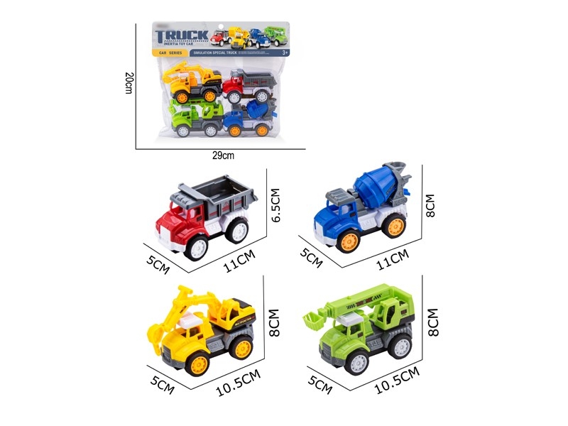 FRICTION CONSTRUCTION CAR 4PCS - HP1170759
