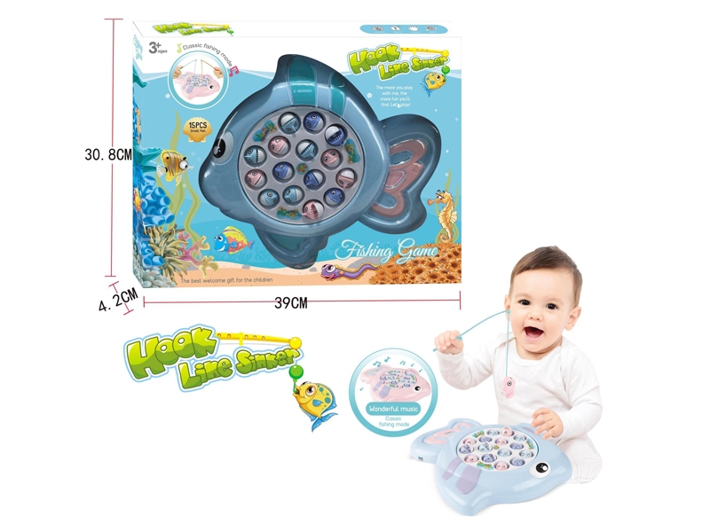 B/O FISHING GAME W/MUSIC，PINK/BLUE - HP1171102