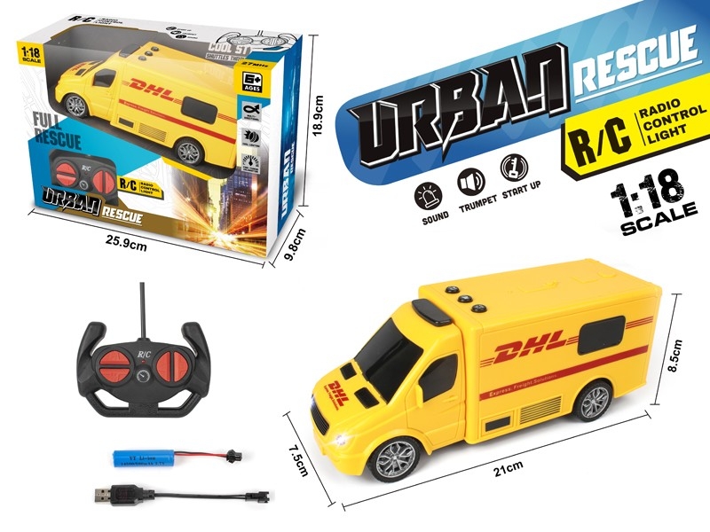 1:18 4-CHANNEL R/C CAR W/LIGHT & MUSIC & USB，INCLUDED BATTERY - HP1171614