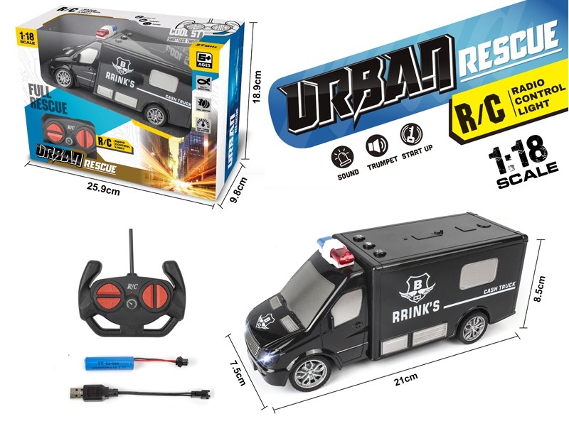 1:18 4-CHANNEL R/C CAR W/LIGHT & MUSIC & USB，INCLUDED BATTERY - HP1171616