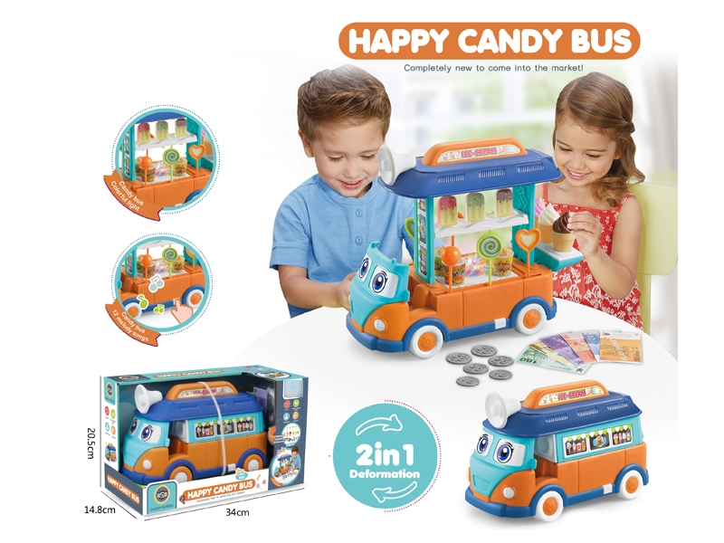 2 IN 1 CANDY BUS W/ACCESSORIES & LIGHT & SOUND，INCLUDED BATTERY - HP1172644
