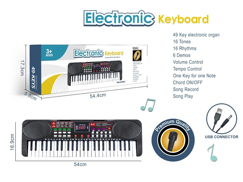 49键多功能电子琴带麦克风，USB接口连接线 - HP1172932