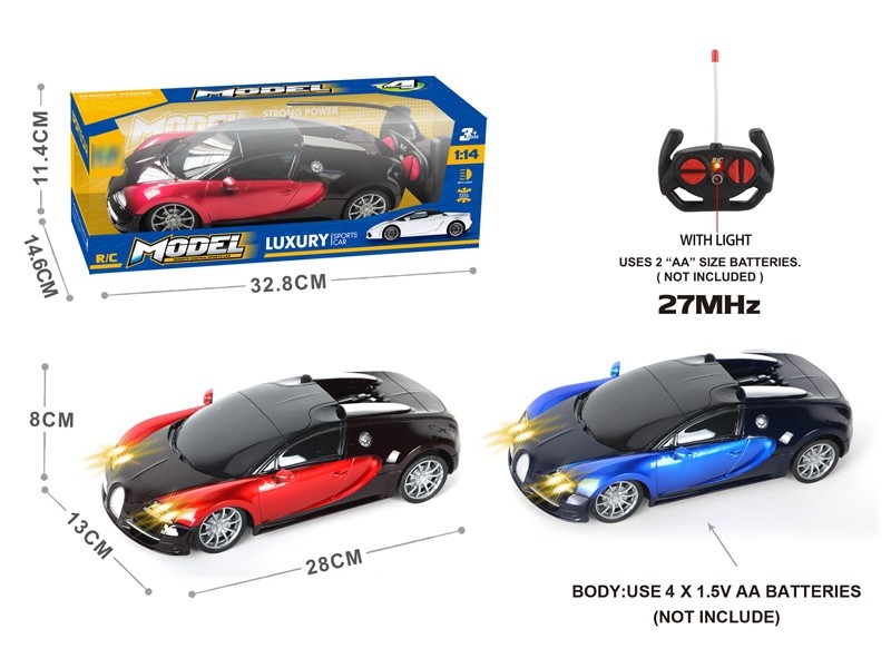 1:14 4-CHANNEL R/C CAR W/LIGHT，NOT INCLUDE BATTERY RED& BLUE - HP1173309