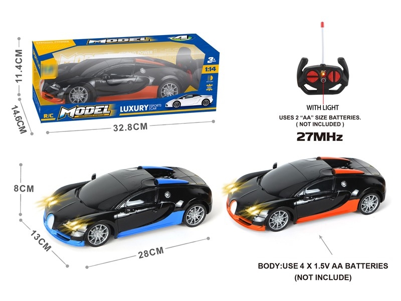 1:14 4-CHANNEL R/C CAR W/LIGHT，NOT INCLUDE BATTERY  BLUE & ORANGE - HP1173312