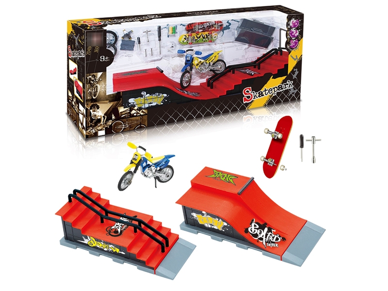FINGER SKATEBOARD 4PCS W/MOTO SKATEBOARD - HP1173619