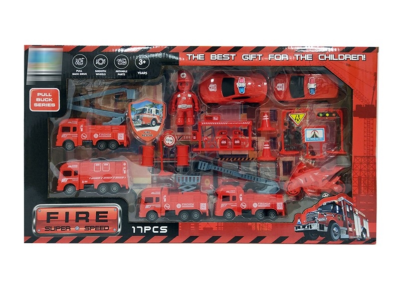 PULL BACK FIRE TRUCK SET - HP1175520